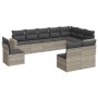 Set sofás jardín 10 pzas con cojines ratán sintético gris claro de , Conjuntos de jardín - Ref: Foro24-3219102, Precio: 664,4...