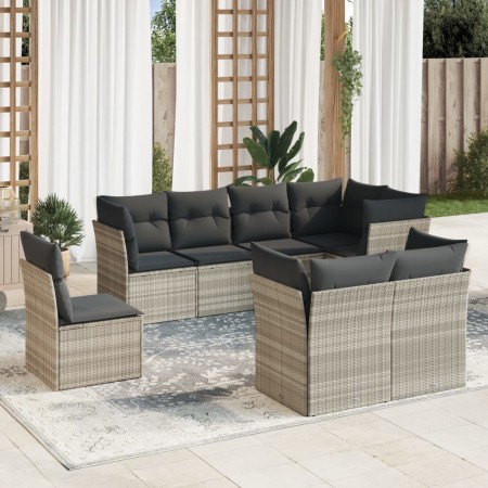 Set de sofás de jardín 8 pzas y cojines ratán sintético gris de , Conjuntos de jardín - Ref: Foro24-3217932, Precio: 600,28 €...