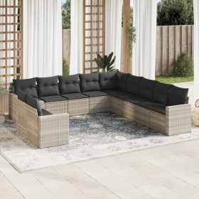 Set de sofás de jardín 11 pzas y cojines ratán sintético gris de , Conjuntos de jardín - Ref: Foro24-3219182, Precio: 784,55 ...