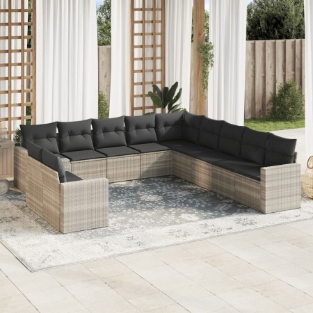 Set de sofás de jardín 11 pzas y cojines ratán sintético gris de , Conjuntos de jardín - Ref: Foro24-3219182, Precio: 784,55 ...