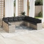 Set de sofás de jardín 11 pzas y cojines ratán sintético gris de , Conjuntos de jardín - Ref: Foro24-3219182, Precio: 784,55 ...