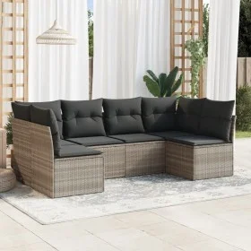 Set de sofás de jardín 6 pzas y cojines ratán sintético gris de , Conjuntos de jardín - Ref: Foro24-3217392, Precio: 409,75 €...