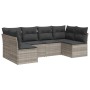 Set de sofás de jardín 6 pzas y cojines ratán sintético gris de , Conjuntos de jardín - Ref: Foro24-3217392, Precio: 401,36 €...