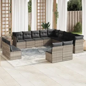 Set de sofás de jardín 12 pzas y cojines ratán sintético gris de , Conjuntos de jardín - Ref: Foro24-3218422, Precio: 867,61 ...
