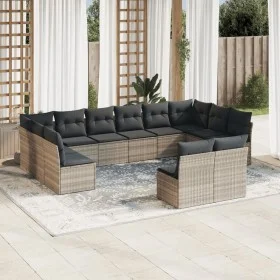 Set de sofás de jardín 12 pzas y cojines ratán sintético gris de , Conjuntos de jardín - Ref: Foro24-3218372, Precio: 774,81 ...