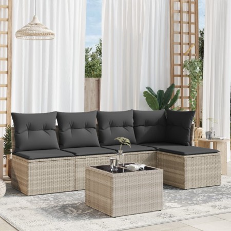 Set de sofás de jardín 6 pzas y cojines ratán sintético gris de , Conjuntos de jardín - Ref: Foro24-3217532, Precio: 372,29 €...