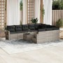 Set de sofás de jardín 11 pzas y cojines ratán sintético gris de , Conjuntos de jardín - Ref: Foro24-3253039, Precio: 743,28 ...