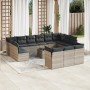 Set sofás jardín 14 pzas con cojines ratán sintético gris claro de , Conjuntos de jardín - Ref: Foro24-3218462, Precio: 944,3...
