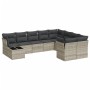 Set sofás jardín 10 pzas con cojines ratán sintético gris claro de , Conjuntos de jardín - Ref: Foro24-3218192, Precio: 662,1...