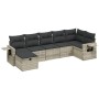 Set de sofás de jardín 7 pzas con cojines ratán PE gris claro de , Conjuntos de jardín - Ref: Foro24-3263818, Precio: 487,05 ...