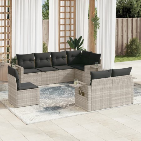 Set de sofás de jardín 8 pzas y cojines ratán sintético gris de , Conjuntos de jardín - Ref: Foro24-3252779, Precio: 586,37 €...