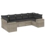 Set de sofás de jardín 7 pzas con cojines ratán PE gris claro de , Conjuntos de jardín - Ref: Foro24-3255329, Precio: 521,46 ...