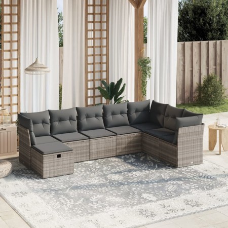 Set de sofás de jardín 8 pzas y cojines ratán sintético gris de , Conjuntos de jardín - Ref: Foro24-3263278, Precio: 545,01 €...