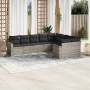 Set muebles jardín 9 pzas y cojines ratán sintético gris claro de , Conjuntos de jardín - Ref: Foro24-3219432, Precio: 605,17...