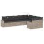 Set muebles jardín 9 pzas y cojines ratán sintético gris claro de , Conjuntos de jardín - Ref: Foro24-3219432, Precio: 605,17...