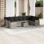 Set de sofás de jardín 11 pzas y cojines ratán sintético gris de , Conjuntos de jardín - Ref: Foro24-3219472, Precio: 747,99 ...