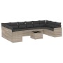 Set de sofás de jardín 11 pzas y cojines ratán sintético gris de , Conjuntos de jardín - Ref: Foro24-3219472, Precio: 747,99 ...