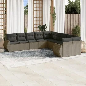 Gartensofa-Set, 10-teilig, mit Kissen, aus hellem grauen Kunststoff-Rattan. von , Modulare Sofas für den Außenbereich - Ref: ...