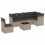Set de sofás de jardín 7 pzas con cojines ratán PE gris claro de , Conjuntos de jardín - Ref: Foro24-3217712, Precio: 488,61 ...