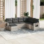 Set de sofás de jardín 7 pzas con cojines ratán PE gris claro de , Conjuntos de jardín - Ref: Foro24-3220501, Precio: 481,64 ...
