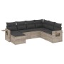 Set de sofás de jardín 7 pzas con cojines ratán PE gris claro de , Conjuntos de jardín - Ref: Foro24-3220501, Precio: 481,64 ...