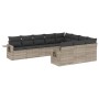 Set sofás jardín 10 pzas con cojines ratán sintético gris claro de , Conjuntos de jardín - Ref: Foro24-3220691, Precio: 700,9...