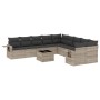 Set de sofás de jardín 11 pzas y cojines ratán sintético gris de , Conjuntos de jardín - Ref: Foro24-3220721, Precio: 753,66 ...