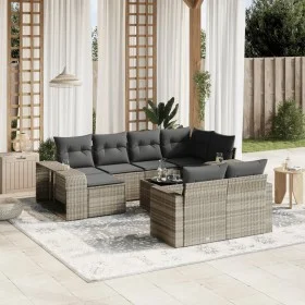 Set de sofás de jardín 11 pzas y cojines ratán sintético gris de , Conjuntos de jardín - Ref: Foro24-3228912, Precio: 675,80 ...