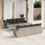 Set muebles jardín 9 pzas y cojines ratán sintético gris claro de , Conjuntos de jardín - Ref: Foro24-3221151, Precio: 654,44...