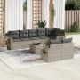 Set muebles jardín 9 pzas y cojines ratán sintético gris claro de , Conjuntos de jardín - Ref: Foro24-3220431, Precio: 649,12...
