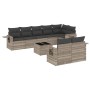Set muebles jardín 9 pzas y cojines ratán sintético gris claro de , Conjuntos de jardín - Ref: Foro24-3220431, Precio: 649,12...
