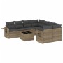 Set muebles jardín 9 pzas y cojines ratán sintético gris claro de , Conjuntos de jardín - Ref: Foro24-3219961, Precio: 620,23...