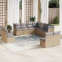 Set de sofás de jardín 11pzas con cojines ratán sintético beige en Conjuntos de jardín | Comprar online en Foru.es