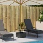 Mesa de jardín agujero de sombrilla ratán negro 55x55x46,5 cm de , Mesas de jardín - Ref: Foro24-364117, Precio: 69,82 €, Des...
