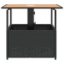 Mesa de jardín agujero de sombrilla ratán negro 55x55x46,5 cm de , Mesas de jardín - Ref: Foro24-364117, Precio: 70,57 €, Des...