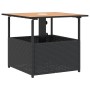 Mesa de jardín agujero de sombrilla ratán negro 55x55x46,5 cm de , Mesas de jardín - Ref: Foro24-364117, Precio: 70,57 €, Des...