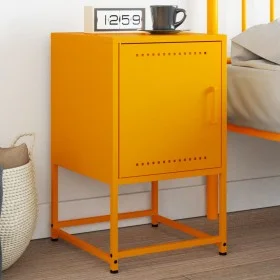 Mesita de noche acero amarillo mostaza 36x39x60,5 cm de , Mesitas de noche - Ref: Foro24-846452, Precio: 56,72 €, Descuento: %