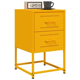 Mesitas de noche 2 uds acero amarillo mostaza 36x39x60,5 cm de , Mesitas de noche - Ref: Foro24-846465, Precio: 94,22 €, Desc...