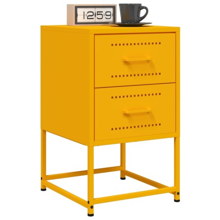 Mesitas de noche 2 uds acero amarillo mostaza 36x39x60,5 cm de , Mesitas de noche - Ref: Foro24-846465, Precio: 94,22 €, Desc...
