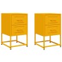 Mesitas de noche 2 uds acero amarillo mostaza 36x39x60,5 cm de , Mesitas de noche - Ref: Foro24-846465, Precio: 94,22 €, Desc...