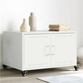 Cold-rolled white steel center table 68x50x43.5 cm by , Coffee table - Ref: Foro24-846691, Price: 78,75 €, Discount: %