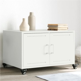 Mesa de centro acero laminado en frío blanco 68x50x43,5 cm de , Mesas de centro - Ref: Foro24-846691, Precio: 79,63 €, Descue...