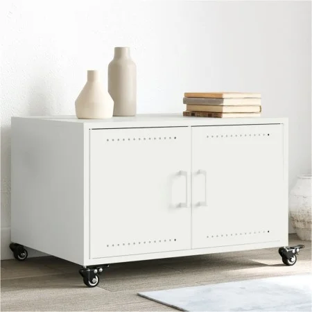 Mesa de centro acero laminado en frío blanco 68x50x43,5 cm de , Mesas de centro - Ref: Foro24-846691, Precio: 78,75 €, Descue...
