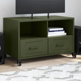 Mueble para TV acero laminado en frío verde oliva 68x39x43,5 cm de , Muebles TV - Ref: Foro24-846702, Precio: 67,48 €, Descue...
