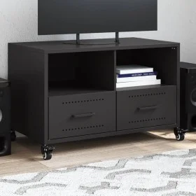 Mueble para TV acero laminado en frío negro 68x39x43,5 cm de , Muebles TV - Ref: Foro24-846698, Precio: 64,96 €, Descuento: %