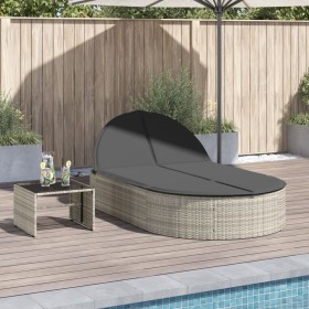 Tumbona doble con cojines ratán sintético gris claro de , Tumbonas - Ref: Foro24-368651, Precio: 275,90 €, Descuento: %