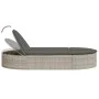 Doppel-Liegestuhl mit hellgrauen synthetischen Rattan-Kissen. von , Liegen - Ref: Foro24-368651, Preis: 261,82 €, Rabatt: %