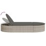 Tumbona doble con cojines ratán sintético gris claro de , Tumbonas - Ref: Foro24-368651, Precio: 275,90 €, Descuento: %