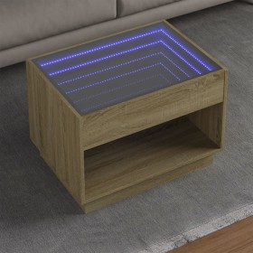 Mesa de centro con Infinity LED roble Sonoma 70x50x50 cm de , Mesas de centro - Ref: Foro24-847660, Precio: 99,53 €, Descuent...