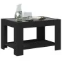 Mesa de centro con LED madera de ingeniería negro 73x53x45 cm de , Mesas de centro - Ref: Foro24-847547, Precio: 103,95 €, De...